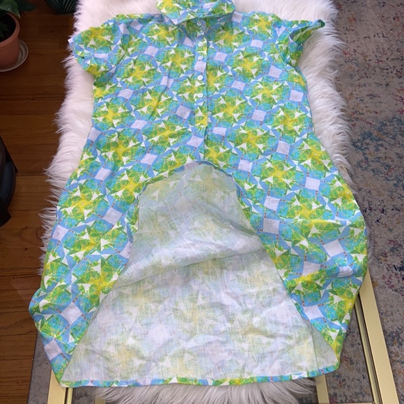 PRINT ALL OVER ME 100% LINEN MINI DRESS SIZE XS - Picture 5 of 15